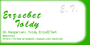 erzsebet toldy business card